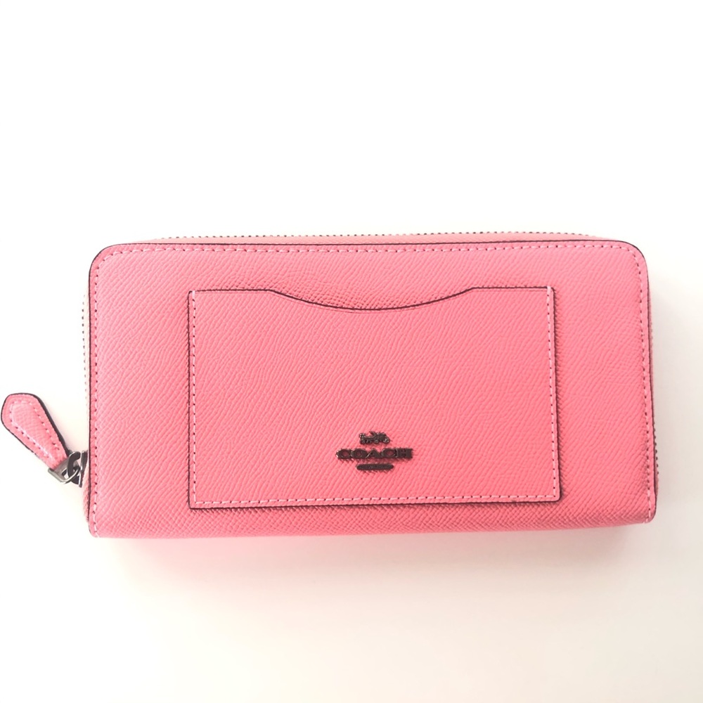 Coach Accordion Zip Wallet Pink Lemonade